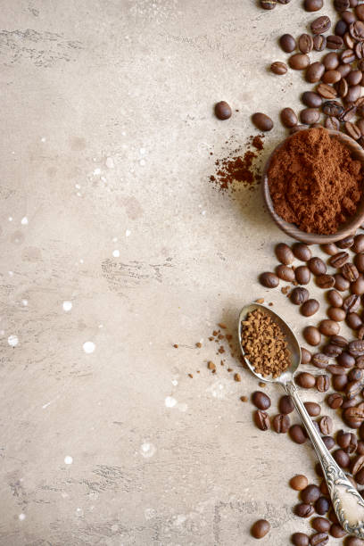 istock Ground coffee and coffee beans with spices 947564864