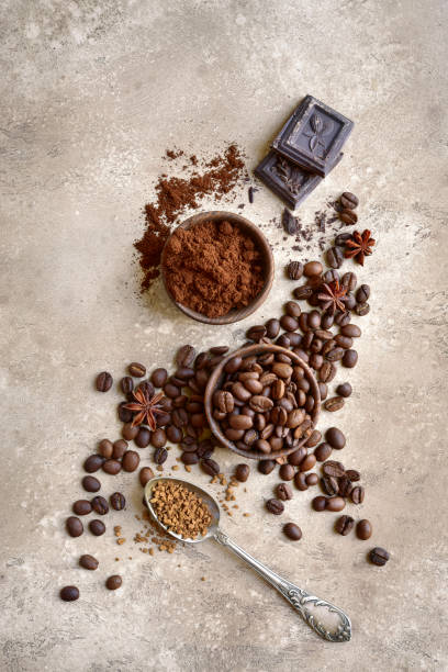 istock Ground coffee and coffee beans with spices 947564986