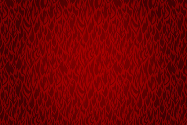 illustrazioni stock, clip art, cartoni animati e icone di tendenza di motivo fuoco rosso - incendio