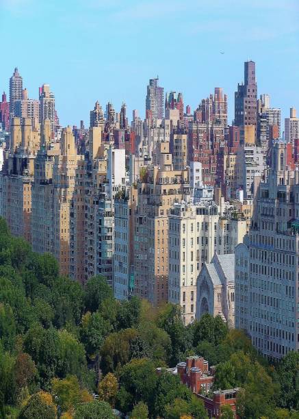 Upper East Side New York City The Upper East Side skyline of New York City overlooking Central Park. upper east side manhattan stock pictures, royalty-free photos & images