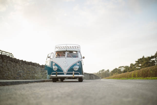 Newlyweds Young Couple Traveling In The Car