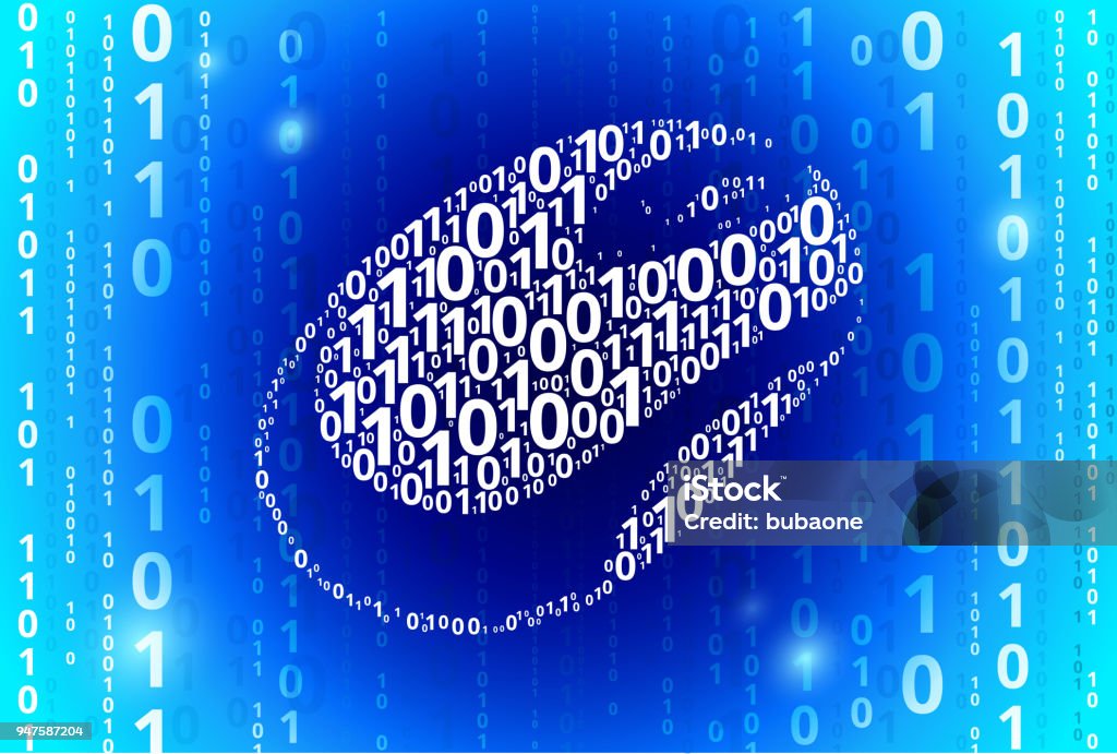 Computer Mouse Binary Code Blue Vector Pattern Background Stock ...
