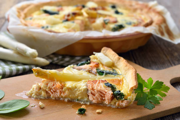 istock Asparagus tart with salmon 947609246
