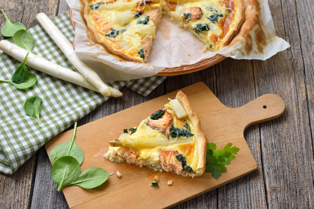 istock Asparagus tart with salmon 947609254