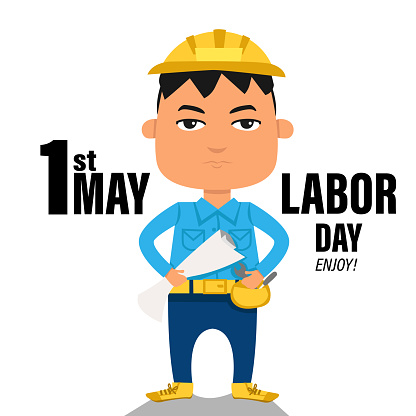 Ilustración de Día Del Trabajo 1 De Mayo Palabra Y Trabajador Hombre Vector  De Dibujos Animados y más Vectores Libres de Derechos de Acontecimiento -  iStock