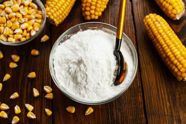 Starch and corn cob stock photo