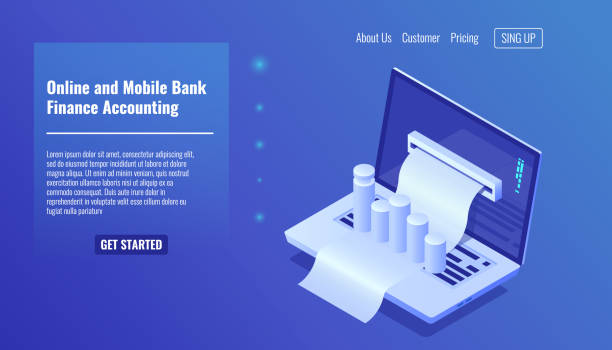 istock Online mobile banking concept, finance accounting, business management and statistic, distribution of the budget service isometric vecotr illustration 947651870