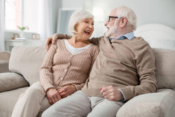 istock Joyful elderly couple being in a great mood 947656462