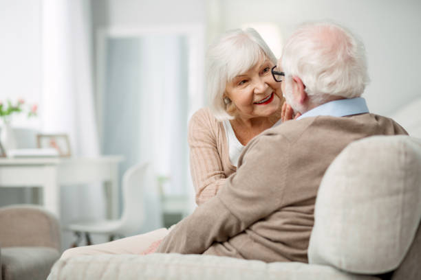 istock Pleasant elderly woman having a conversation with her husband 947656798
