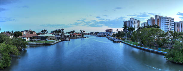 istock Night sky and clouds over the Vanderbilt Channel river 947666966