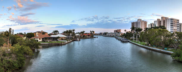 istock Sunset sky and clouds over the Vanderbilt Channel river 947667120