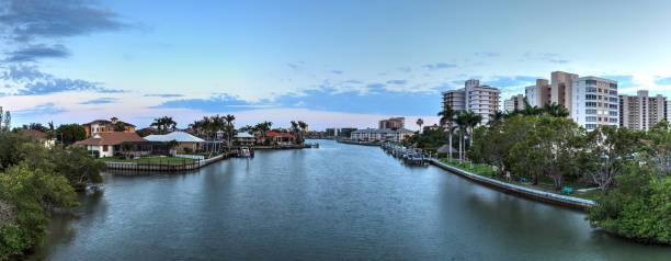 istock Sunset sky and clouds over the Vanderbilt Channel river 947667122
