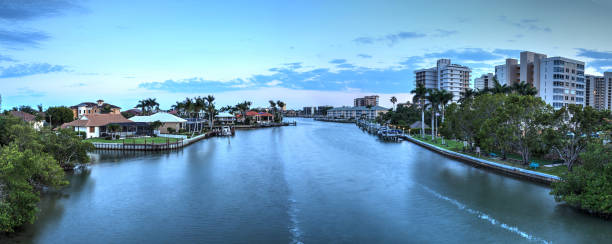 istock Sunset sky and clouds over the Vanderbilt Channel river 947667142
