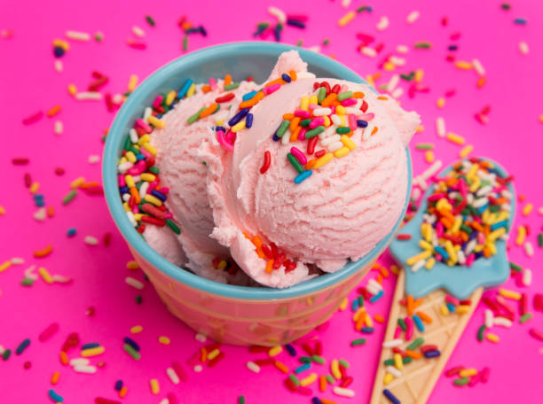 istock Bowl of Strawberry Ice Cream with Sprinkles 947676866