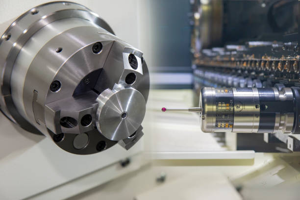 istock Abstract scene of the CNC turning or lathe machine 947679678