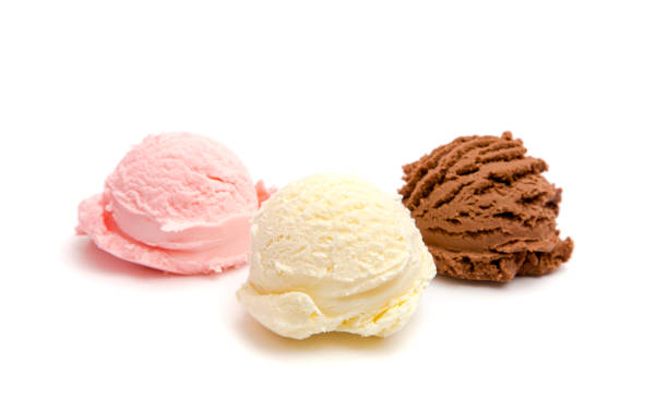 istock Triple Flavored Ice Cream on a White Background 947682952