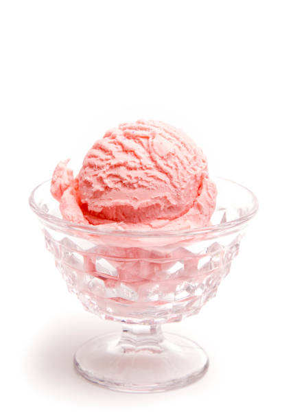 istock Simple Pink Ice Cream in a Crystal Sherbert Dish 947683574