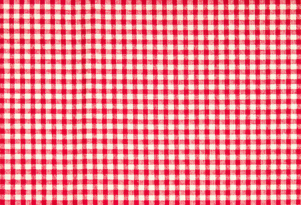 red firebrick gingham pattern texture background - red cloth imagens e fotografias de stock