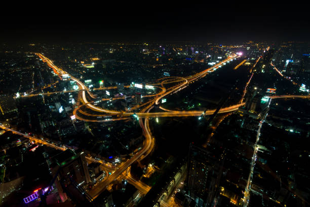 istock Cityscape, Expressway with light of car on road 947695050
