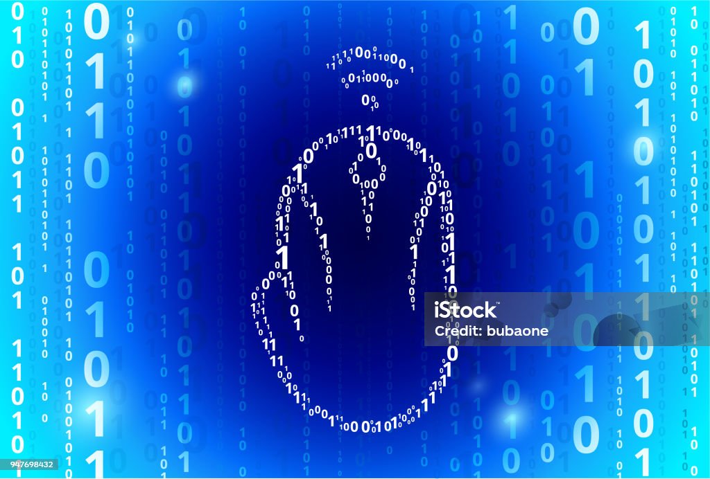 Code Mouse Image Computer Mouse Binary Code Blue Vector Pattern Background Stock ...