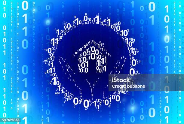 Binary Code Houses House Emblem Binary Code Blue Vector Pattern Background Stock ...