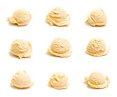 Collage of Nine Different Scoops of Ice Cream