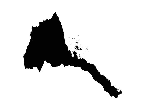 Eritrea map vector illustration of Eritrea map silhouette of a eritrea stock illustrations