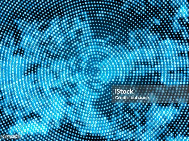 Binary Zero And One Circular Pattern Blue Vector Background Stock ...