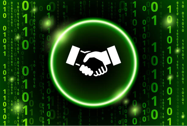 Circular Handshake Pattern 80+ Handshake Icon On Color Circle Background Pattern Stock ...