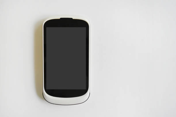 istock Mobile smartphone on white background and gray screen isolated on clipping path inside 947707824