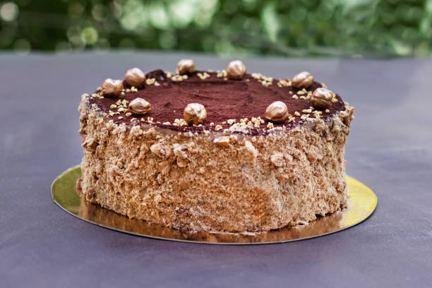 istock Chocolate cake, a beautifully decorated cake, a piece of cake. 947710498