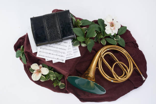 Natural Horn with Red fabric scene