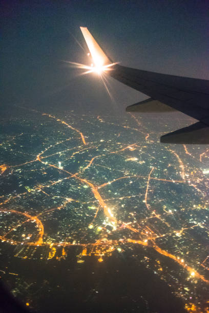 istock Night view on Bangkok from airplane, Thailand 947718718