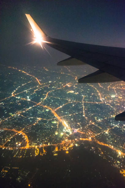 istock Night view on Bangkok from airplane, Thailand 947721154