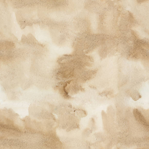 istock Seamless watercolor brown splash abstract pattern. brush strokes like painting for textile or scrapbooking 947721494