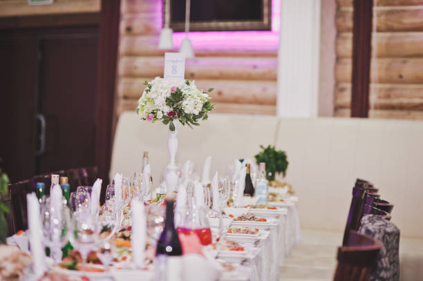 istock Festively decorated table with dishes 626. 947734864