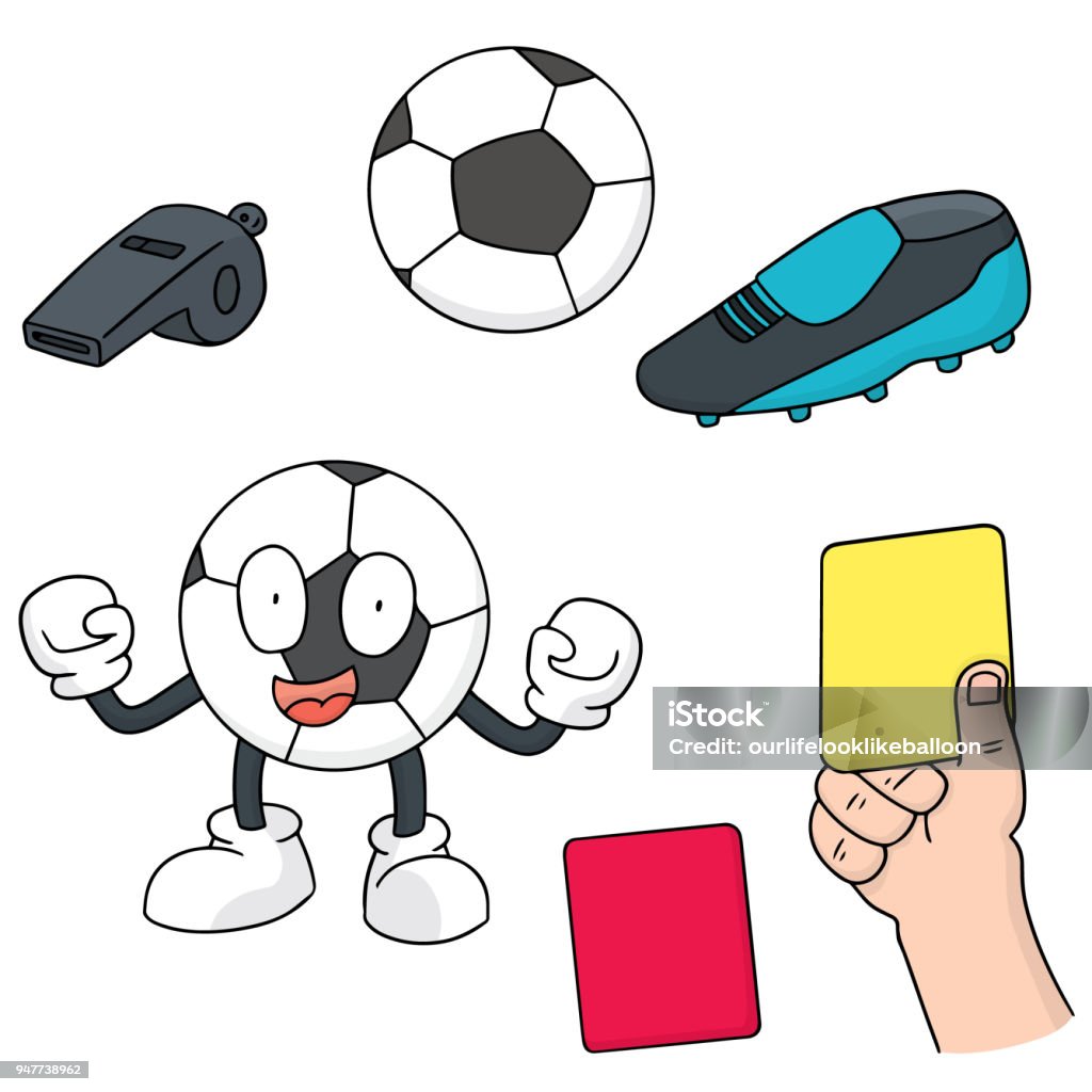 football equipment vector set of football equipment Doodle stock vector