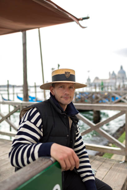Venice, Italy, March 23, 2013 : Traditional  Gondolier at Venice