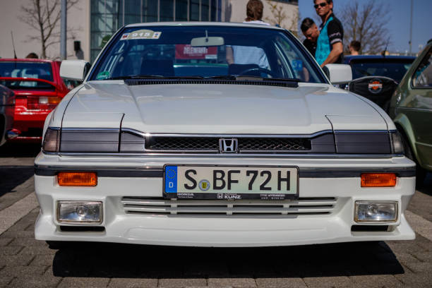 Honda Prelude oldtimer car Ludwigsburg, Germany - April 8, 2018: Honda Prelude oldtimer car at the 2018 Retro Season Opener meeting and show. ludwigsburg photos stock pictures, royalty-free photos & images