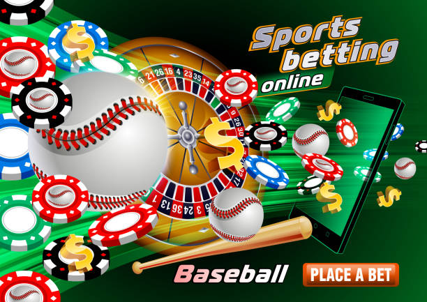 Sports betting baseball Sports betting baseball golf online bet stock illustrations