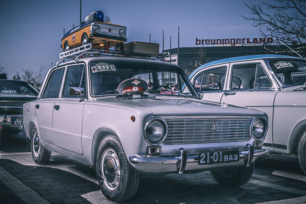 Ludwigsburg, Germany - April 8, 2018: Lada 1200 Zhiguli VAZ-2101 oldtimer car at the 2018 Retro Season Opener meeting and show.