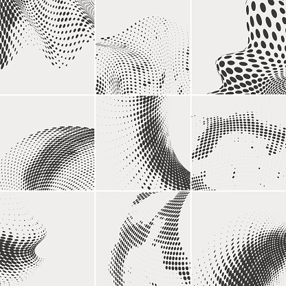 Vector Halftone Dots Pattern Backgrounds Collection