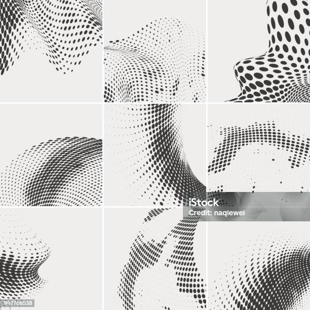 Halftone Dots Collection Stock Illustration - Download Image Now - Spotted, Pattern, Abstract