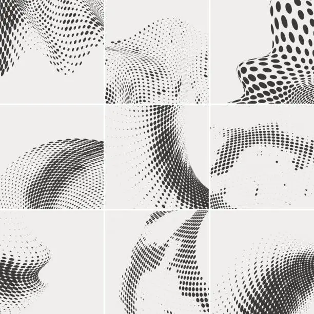 Vector illustration of Halftone Dots Collection