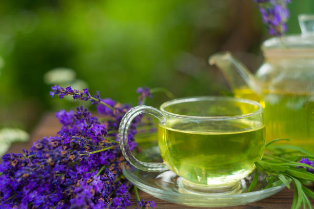 istock delicious green tea in beautiful glass bowl on table 947771712