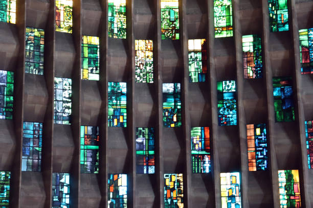 Colourful stained glass windows