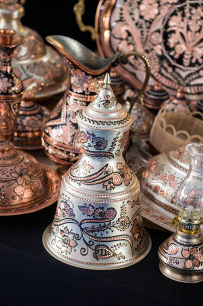 istock Very old style metal ewer water jar 947778090
