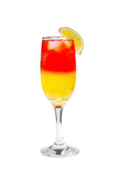 Summer cocktail on isolated white background
