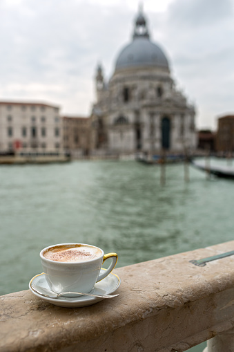 A cup of Cappuccino  Besides the Grand Canal  Venice-Italy