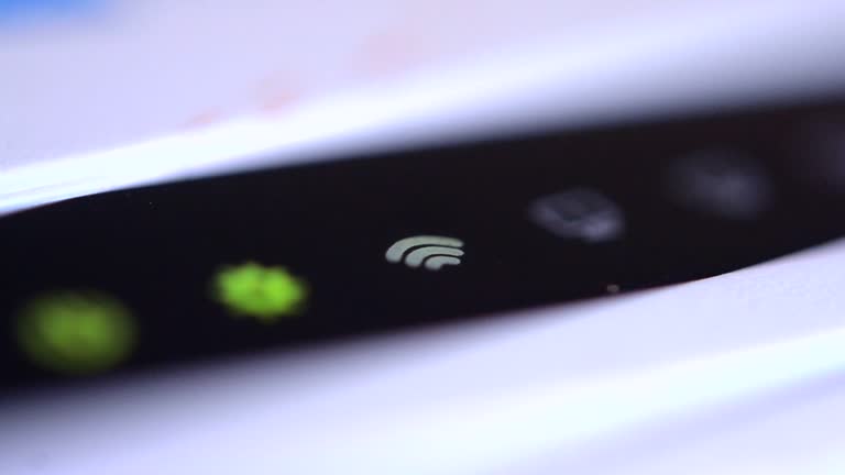 The wifi icon flashes green on the router